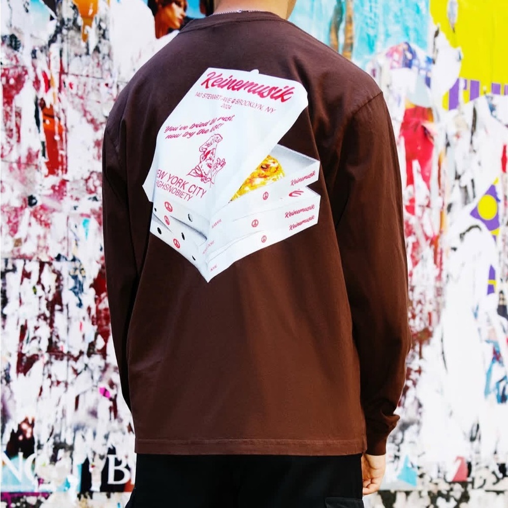 HIGHSNOBIETY X Keinemusik Pizza Box Brown Long Sleeve Merch Size Medium